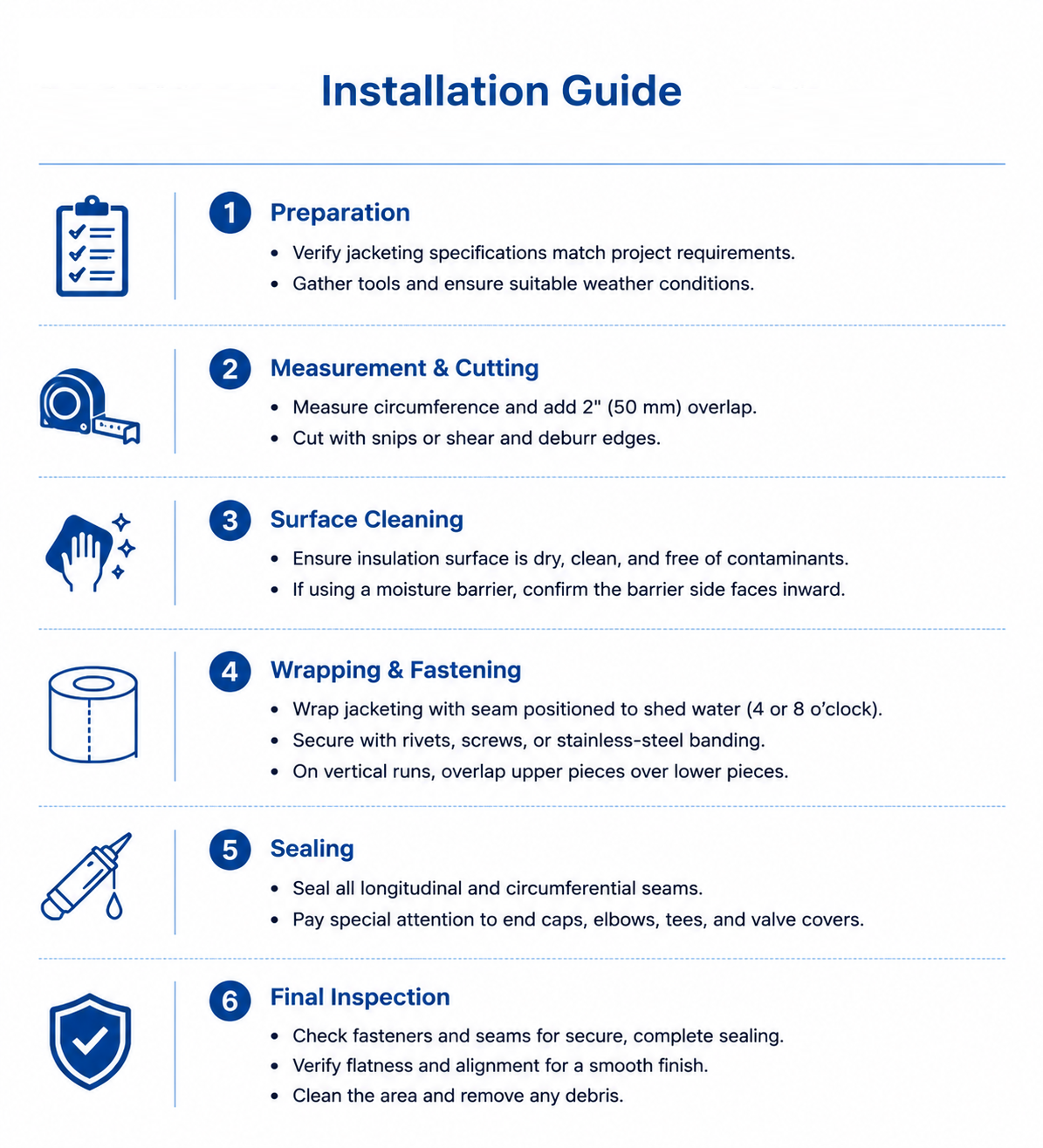 Installation Guide for Aluminum Jacketing Rolls Installation Guide for Aluminum Jacketing Rolls